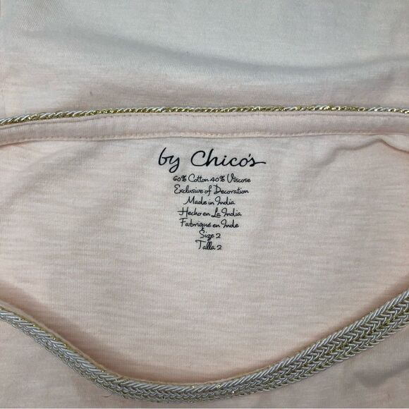 Chicos Pull-over Tunic Top High-low Hem Soft Peach Size 18 - Picture 6 of 12
